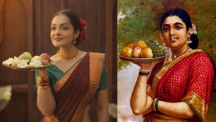 Actress Sheena Chohan ,Sheena Chohan, Raja Ravi Varma, Raja Ravi Varma heroines, Indian classical art photography, contemporary art tribute, Sheena Chohan photography series